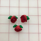 Flowers - Red Grosgrain Roses 3-Pack
